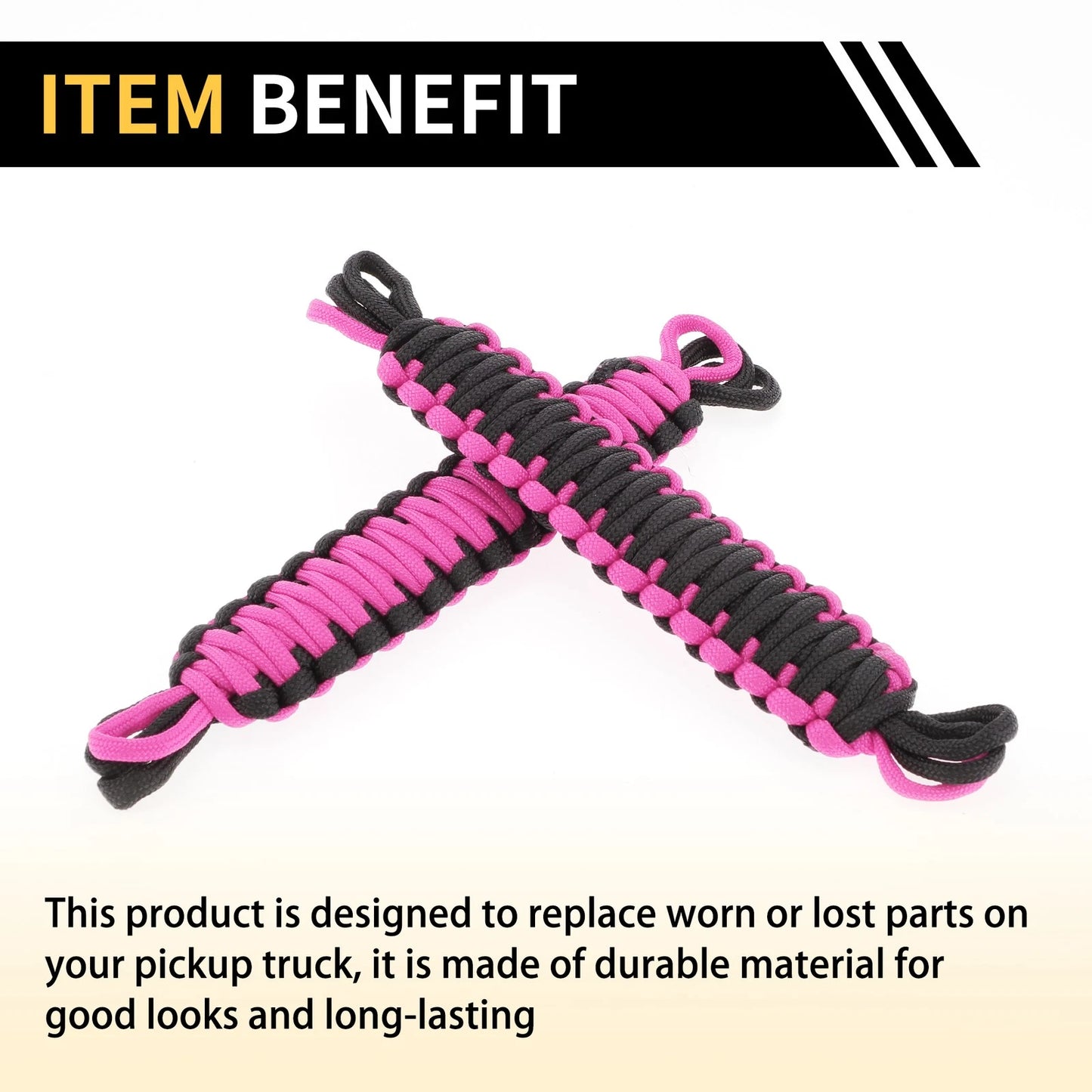 2 x Door Limiting Straps for Jeep Wrangler TJ JK JKU (2007-2018) - Black Pink