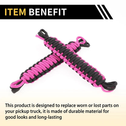 2 x Door Limiting Straps for Jeep Wrangler TJ JK JKU (2007-2018) - Black Pink