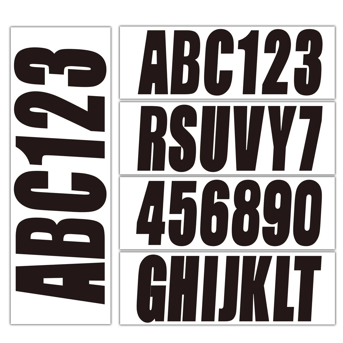 Black Registration Numbers Stickers Decals for Boat