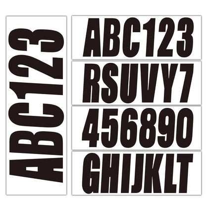 Black Registration Numbers Stickers Decals for Boat