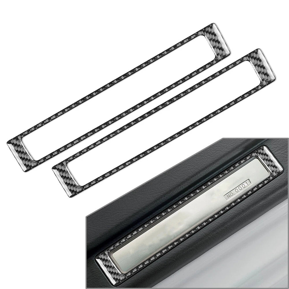 Carbon Fiber Black Interior Door Sill Accent Cover Trim for Honda S2000 (2004-09)