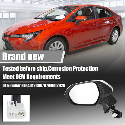 Left Side Door Mirror Assembly White for Toyota Corolla (2020-2022)