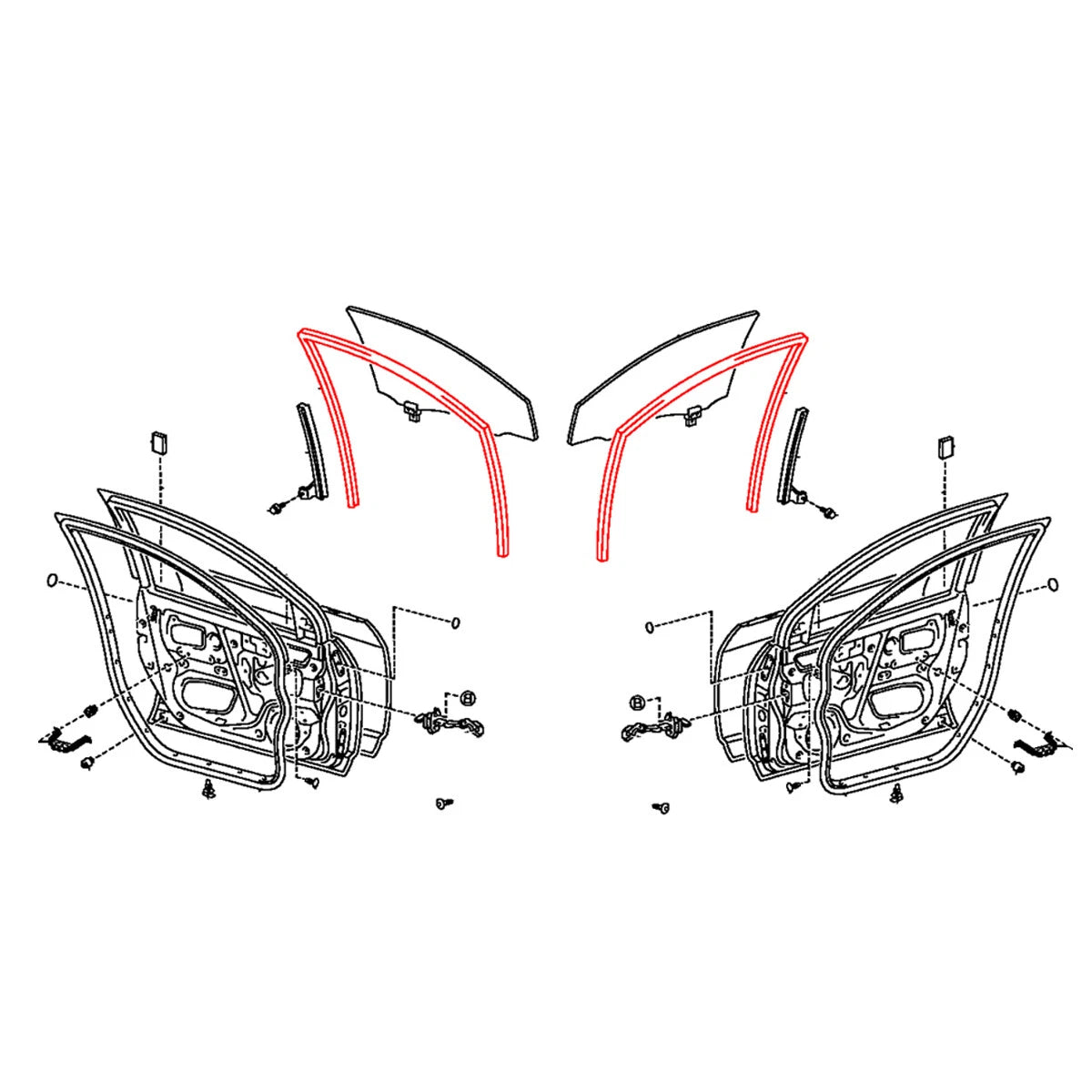 Door Glass Run Channel for Toyota Corolla Altis 2000-2008