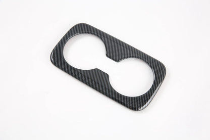 Carbon Fiber Rear Water Cup Holder Frame Cover for 2022 Hyundai Tucson