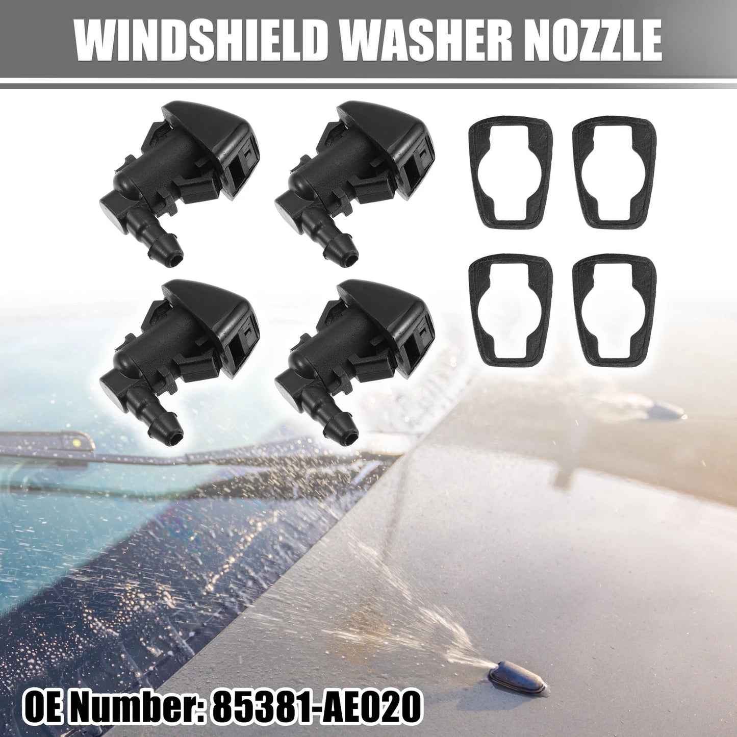 4pcs Windshield Washer Nozzle Wiper Spray Jet for Toyota Sienna (2006–2010)