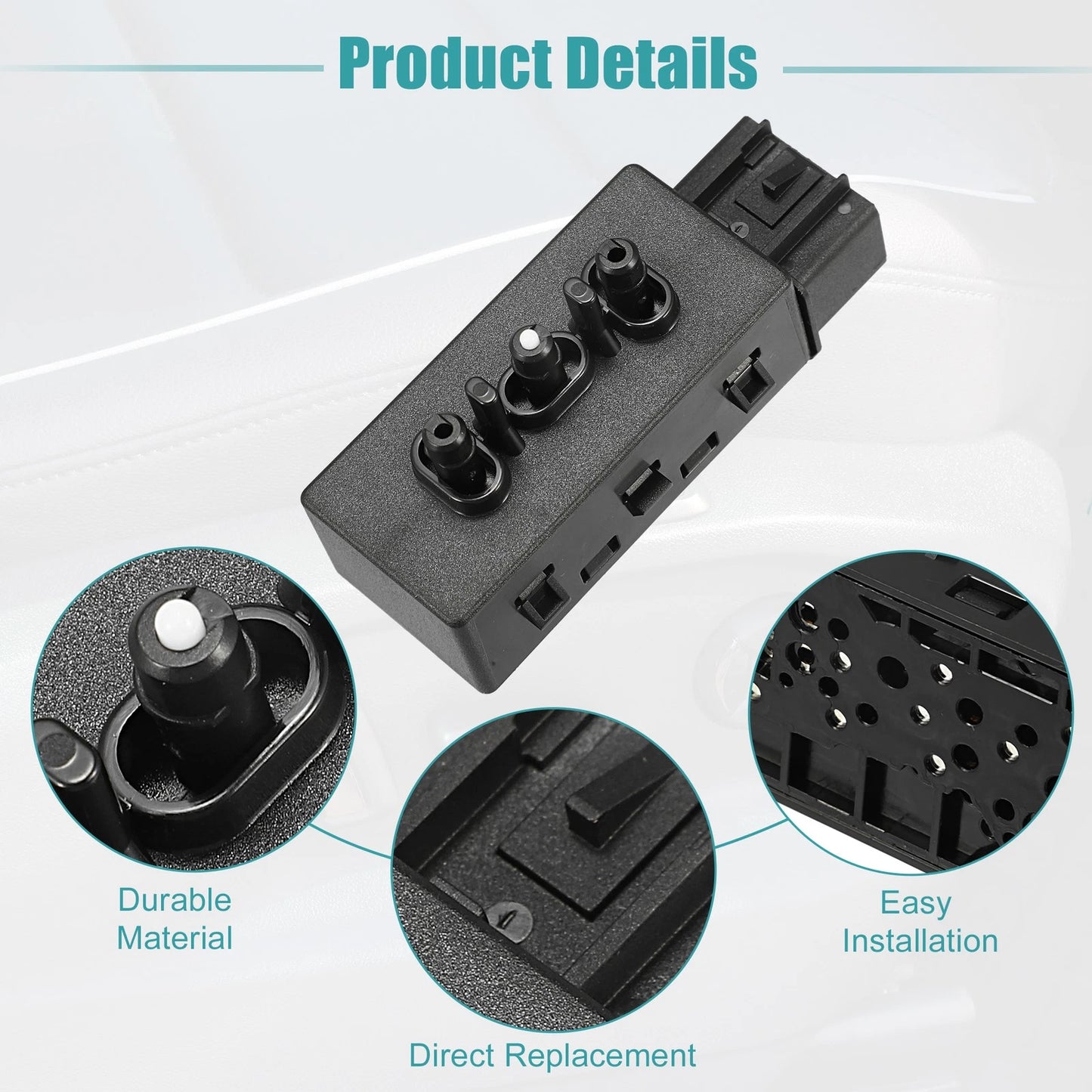 Front Left Side 6 Way Power Seat Switch for Chevrolet Avalanche (2007-2013)