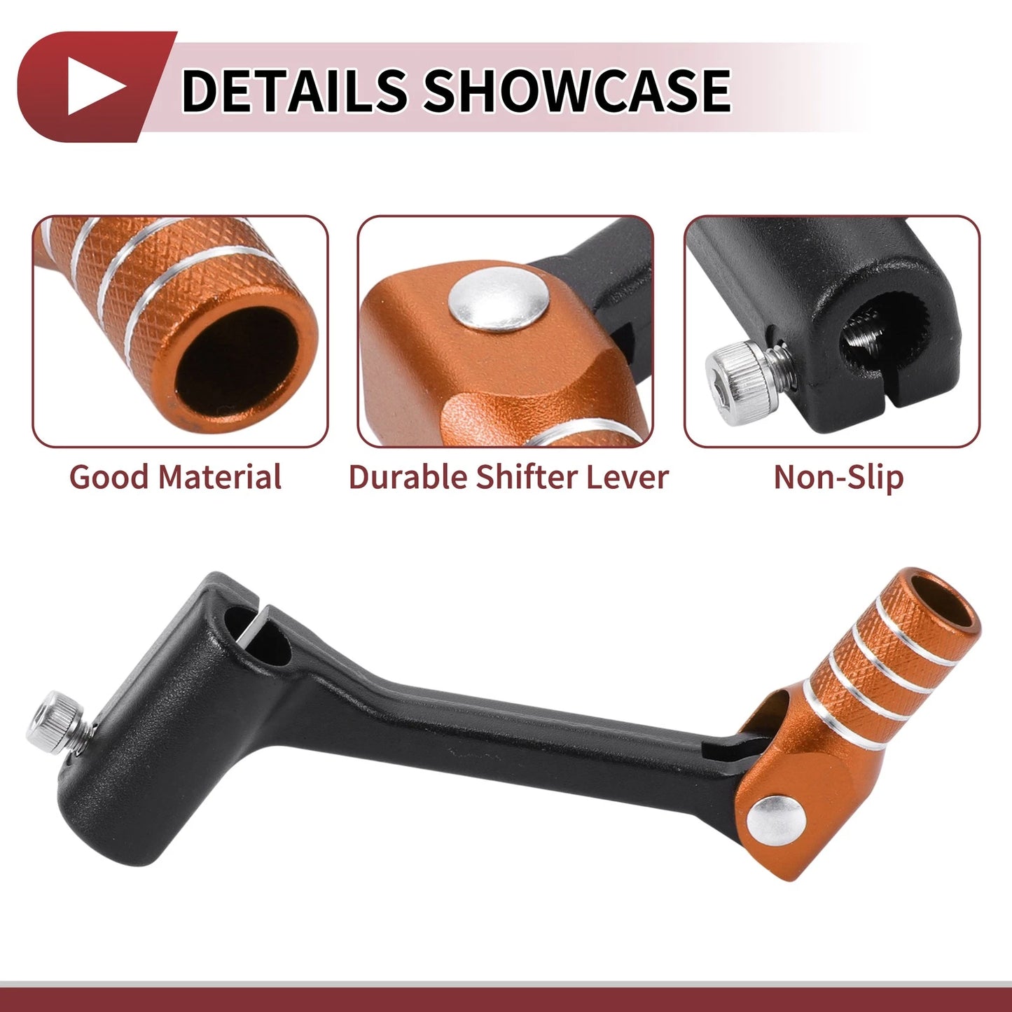 Foldable Gear Shifter Lever Black Orange for Bosuer Cheetah