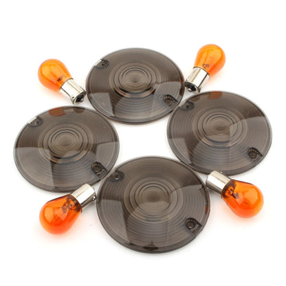 Smoked Turn Signal Light Cover Lens for Harley Davidson Classic FLHTC