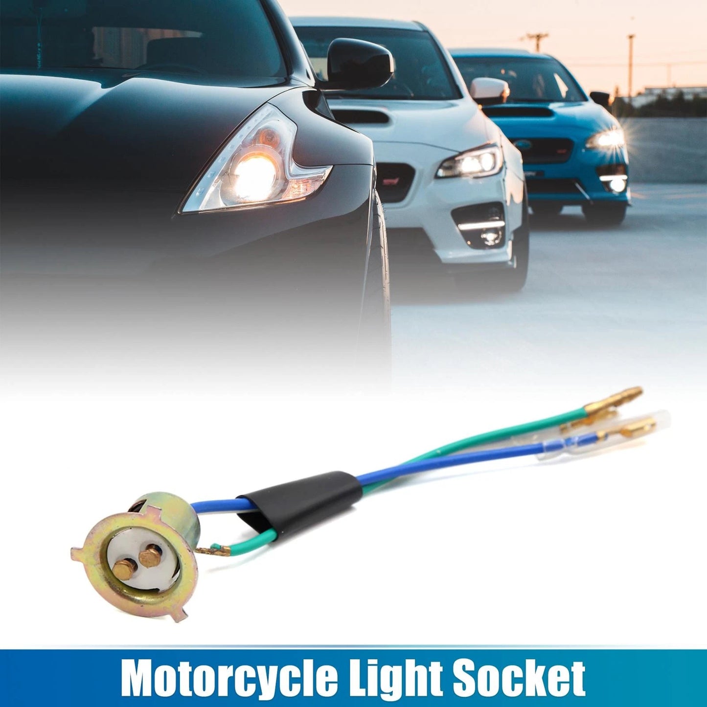 3 Wires Harness Headlight Bulb Sockets Connector for Motorcycle Scooter