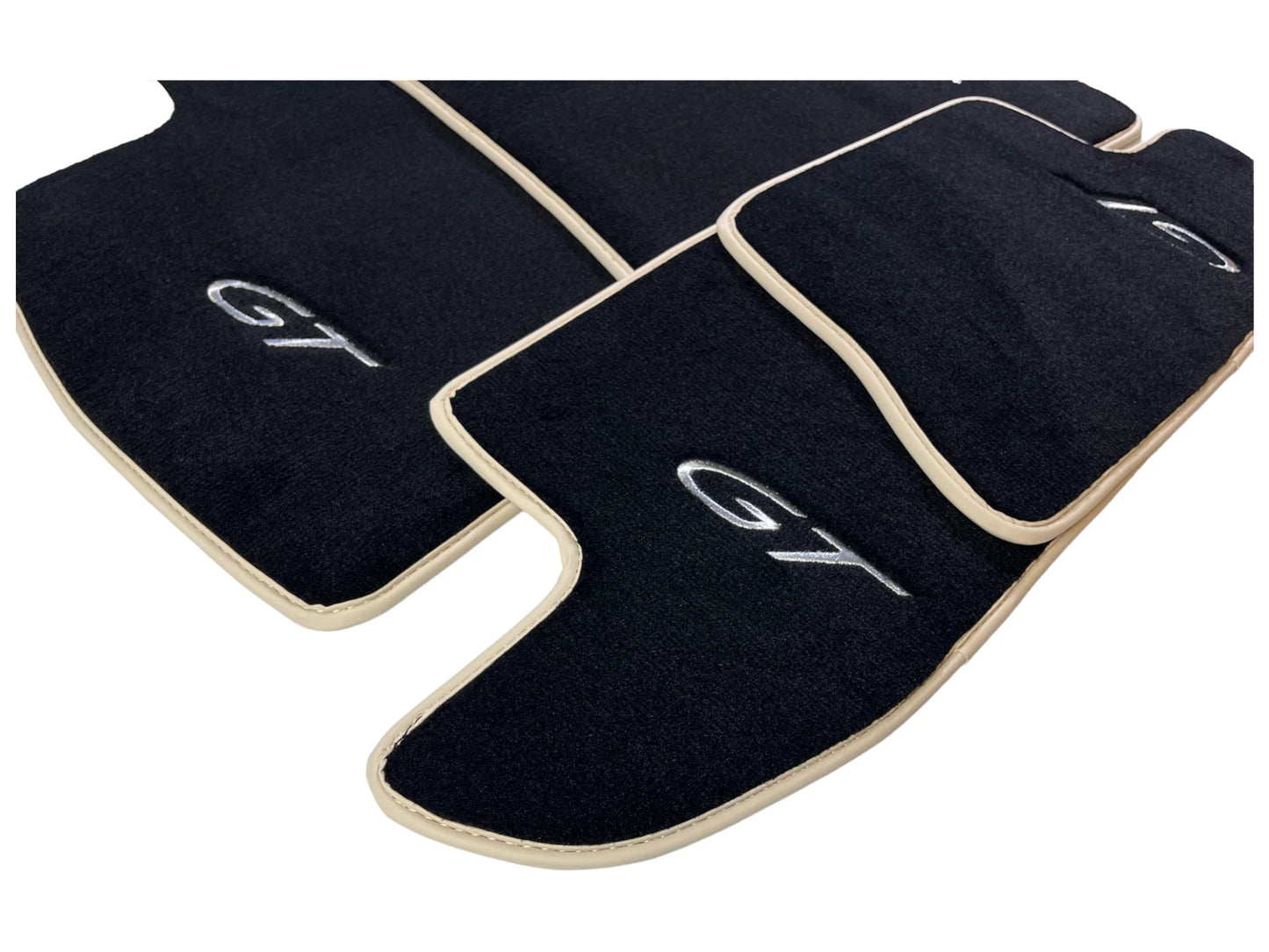 Floor Mats for Bentley Continental GT 2012-2017 Black Carpets Beige Trim