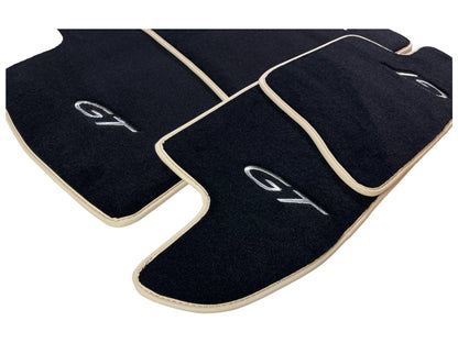 Floor Mats for Bentley Continental GT 2012-2017 Black Carpets Beige Trim