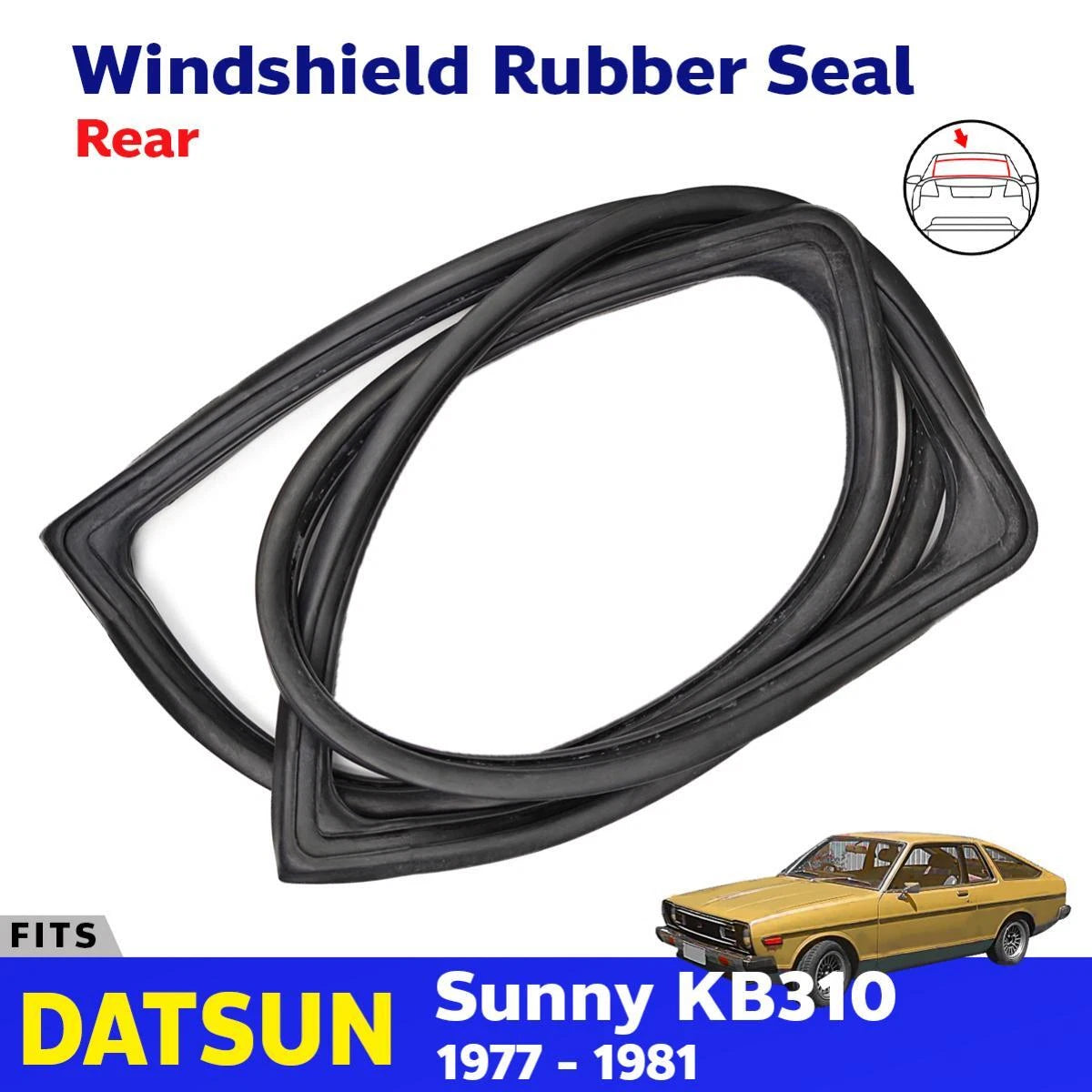 Windshield Rubber Weatherstrip Rear Fits Datsun Sunny KB310 2D Coupe 77-81 D06
