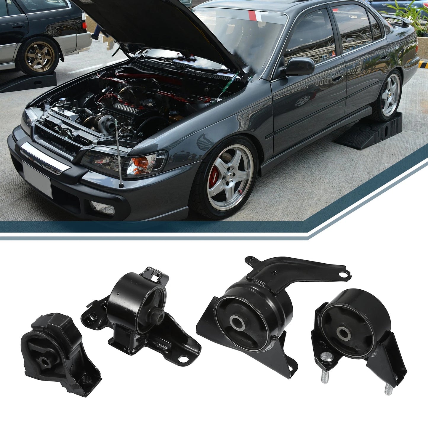 Engine Motor Trans Mount Set for Toyota Corolla L4 1.6L (1993-1997)