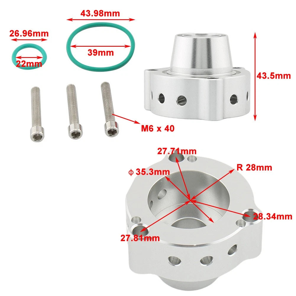 Red Turbo Blow Off Valve Spacer for Audi A3 A4 2.0 TSi FSi (2006-2013)