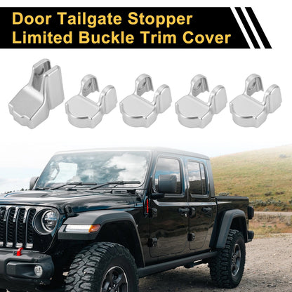 Door Limiting Cover Trim for Jeep Wrangler JL JLU (2018-2024) Silver Tone