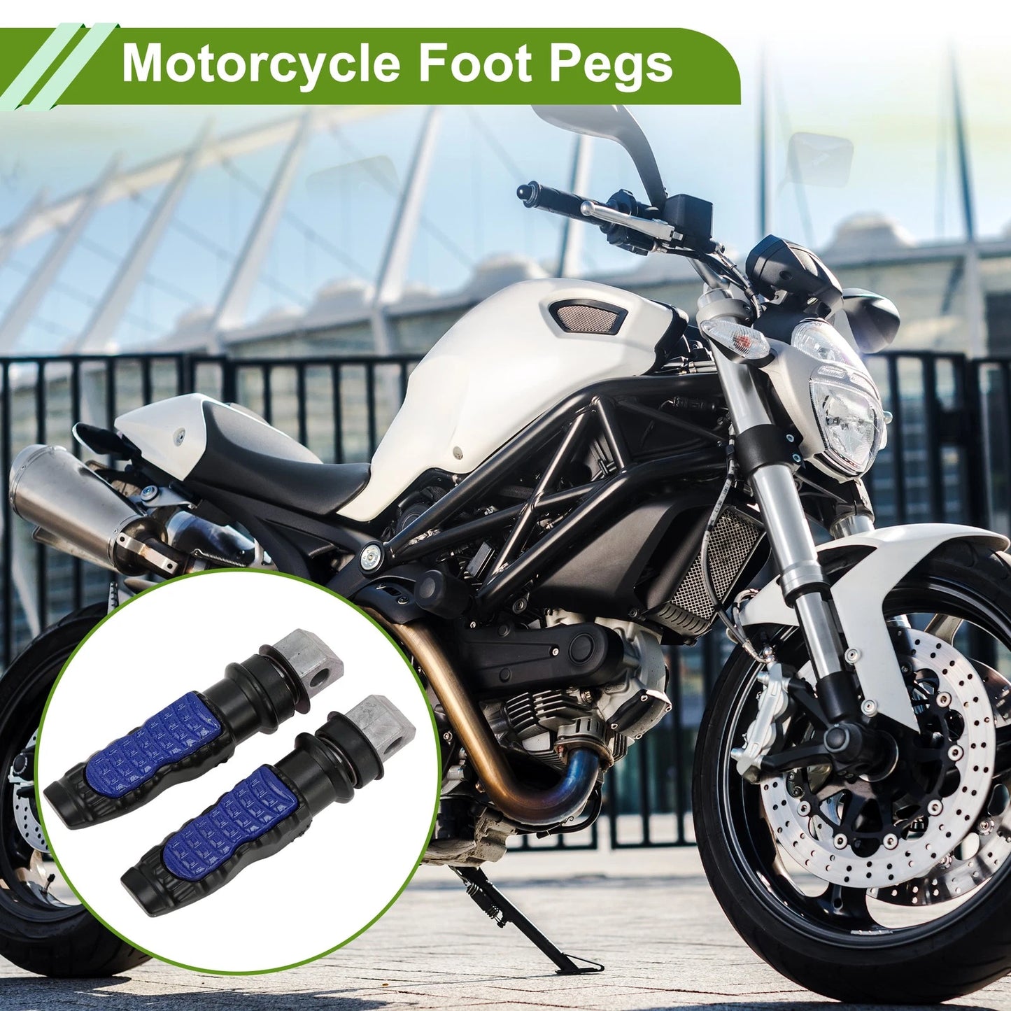 FootPegs 5" Rear Footrest Foot Pedal Blue 1 pair for Motorcycle