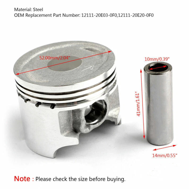 Piston Ring Kit 52mm for Suzuki AN125 Vector (CF42A) (1995-2000)