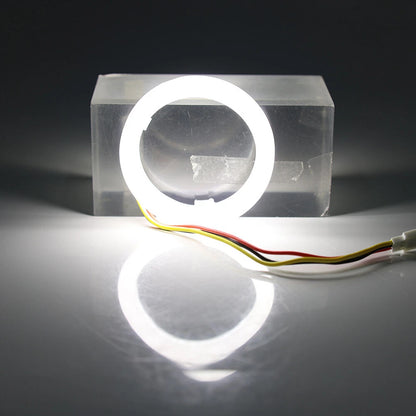 2 x White Amber Switchback LED Halo Rings for Car Headlight Retrofit 60MM