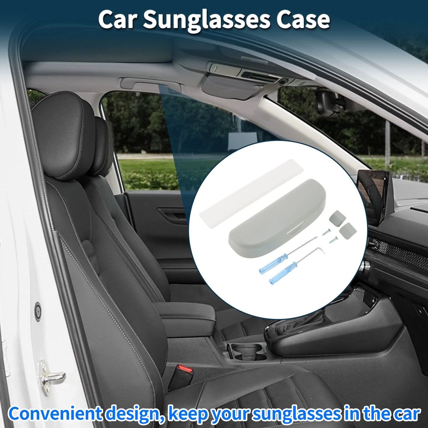 Sunglasses Case for T-Roc 2017-2024 ABS Grey 1 Set