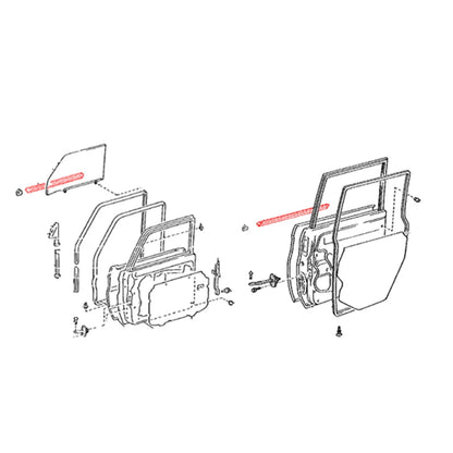 Door Glass Weatherstrip for Toyota Land Cruiser GRJ76 HZJ79 VDJ76 2007-2021