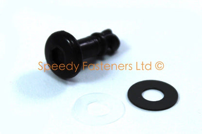 Nero dzus Esagonale Allen Sgancio Rapido 17mm carenatura Fissaggio for Motorcycle