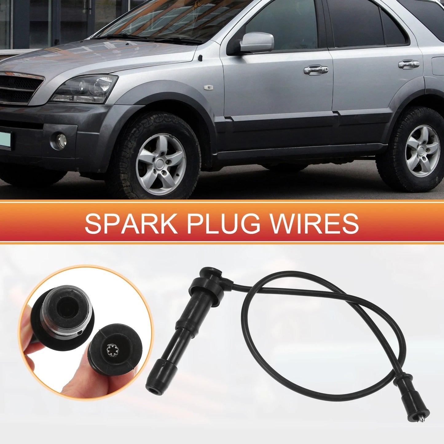 3pcs Spark Plug Wire Ignition Coil Cable for Kia Sorento (2003-2006)