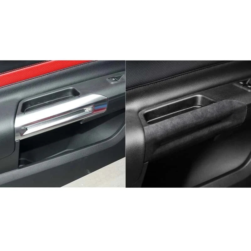 Real Leather Interior Door Handle Cover Trim Fit for Ford Mustang 2015-2021
