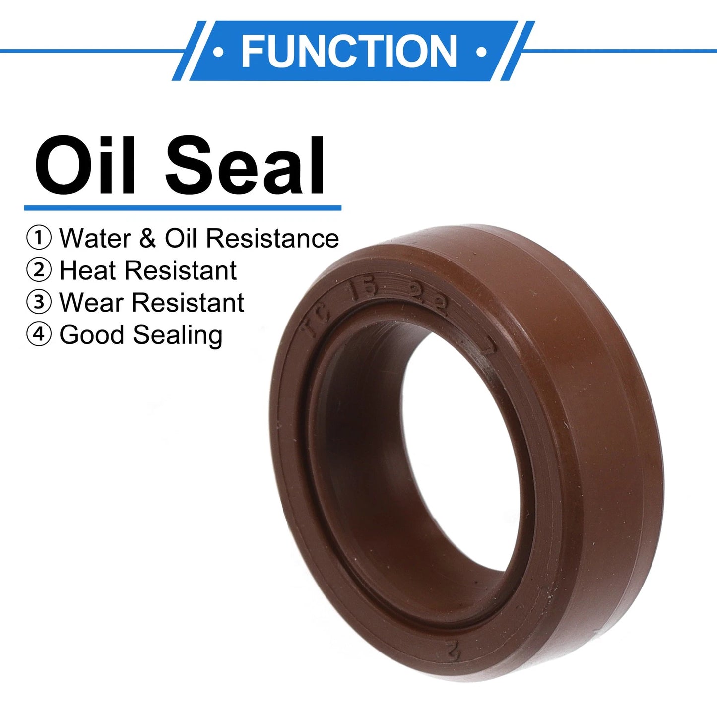 Oil Seal / 15x22x7mm Brown / Seal Ring Rotary Shaft Seal FKM Rubber 2 x for Make Model