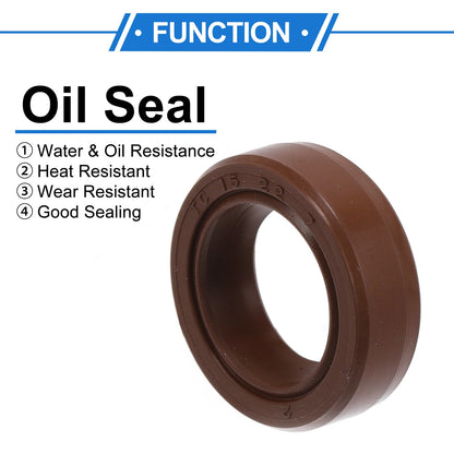 Oil Seal / 15x22x7mm Brown / Seal Ring Rotary Shaft Seal FKM Rubber 2 x for Make Model
