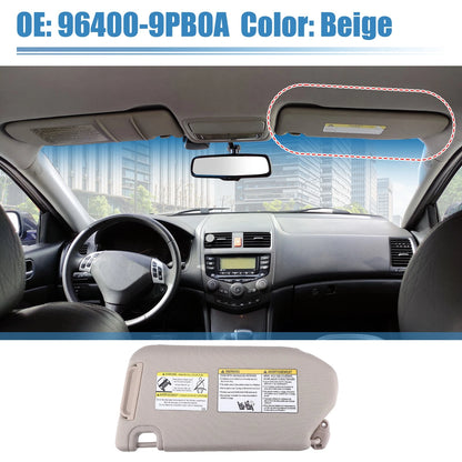 Beige Passenger Side Sun Visor with Light & Mirror for Nissan