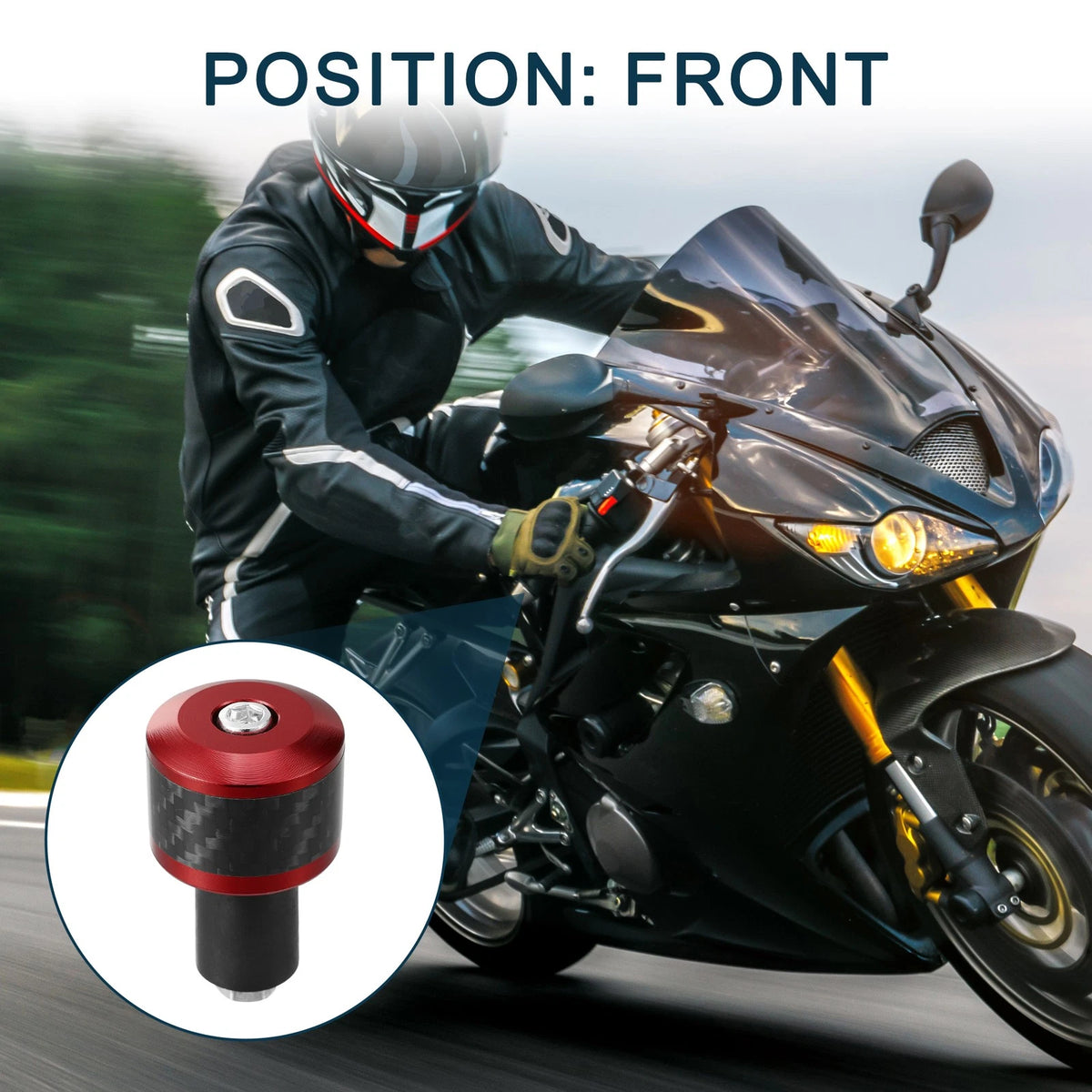 Handlebar End Plug 18-20mm Aluminum Alloy Universal Red 2 x for Motorcycle