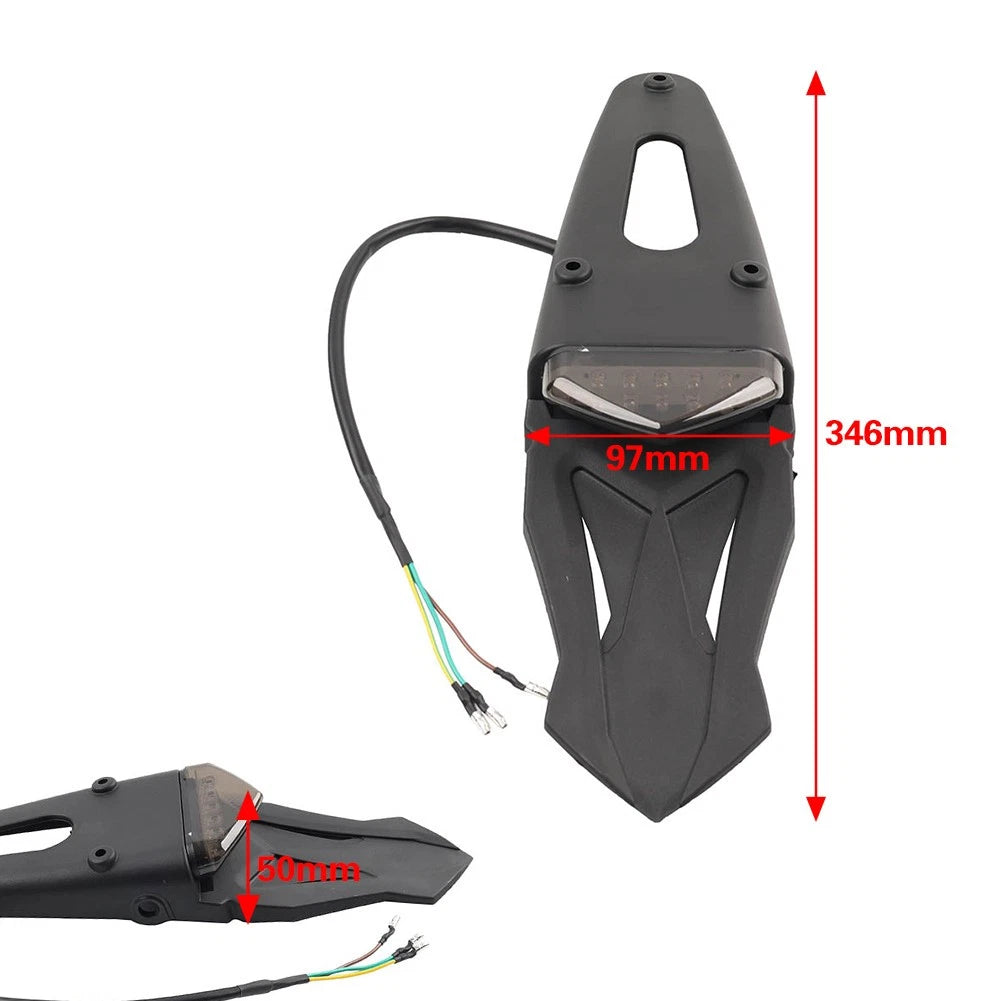 Red Rear Mudguard Tail Light Brake Lamp for Off-Road Dirt Bike