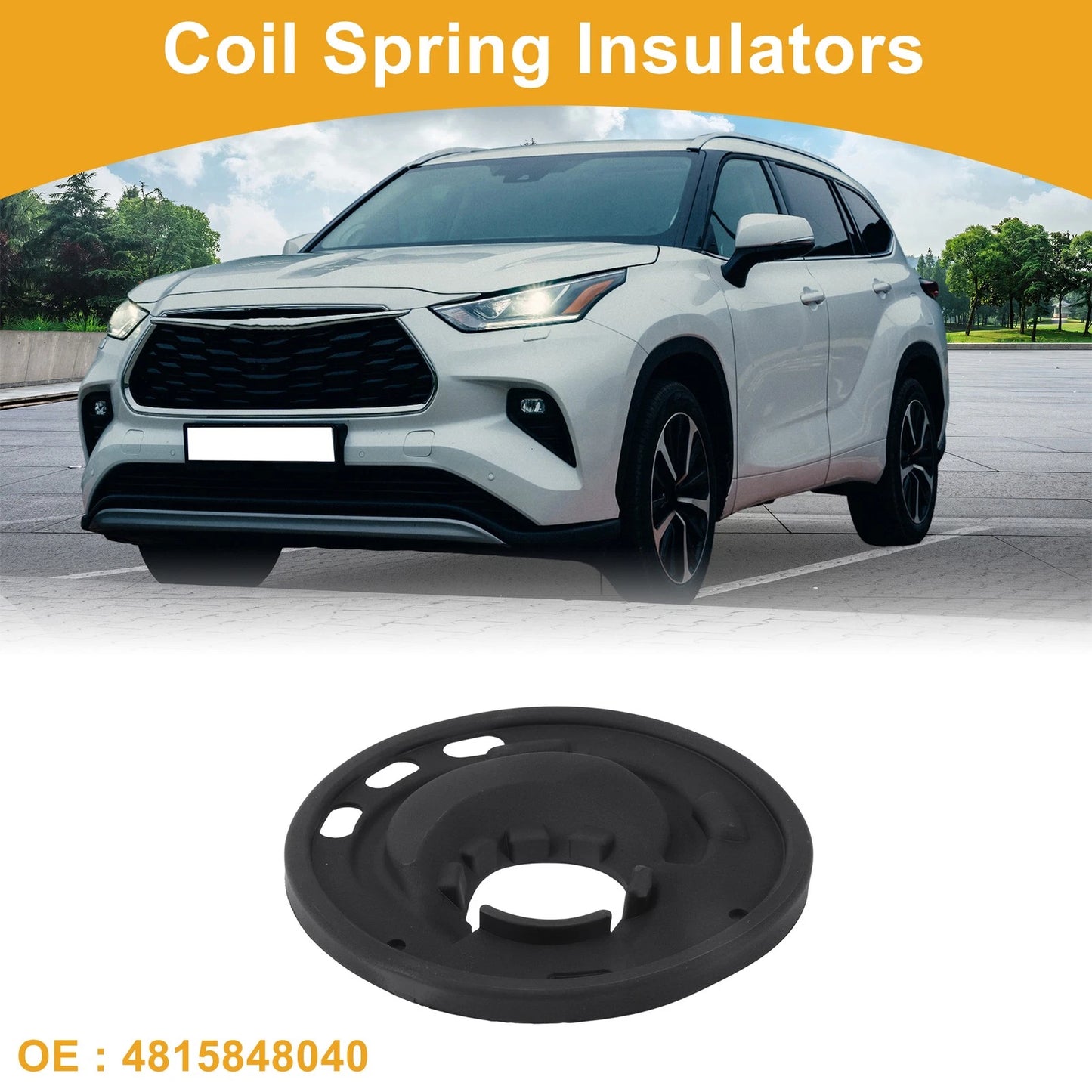 Lower Coil Spring Insulators 1 Pc for Toyota Highlander Rubber (2001–2023)