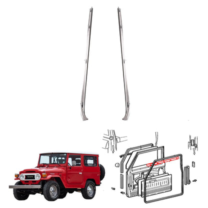 Front Door Glass Weatherstrip for Toyota Land Cruiser BJ42 FJ45 HJ47 1980-1984