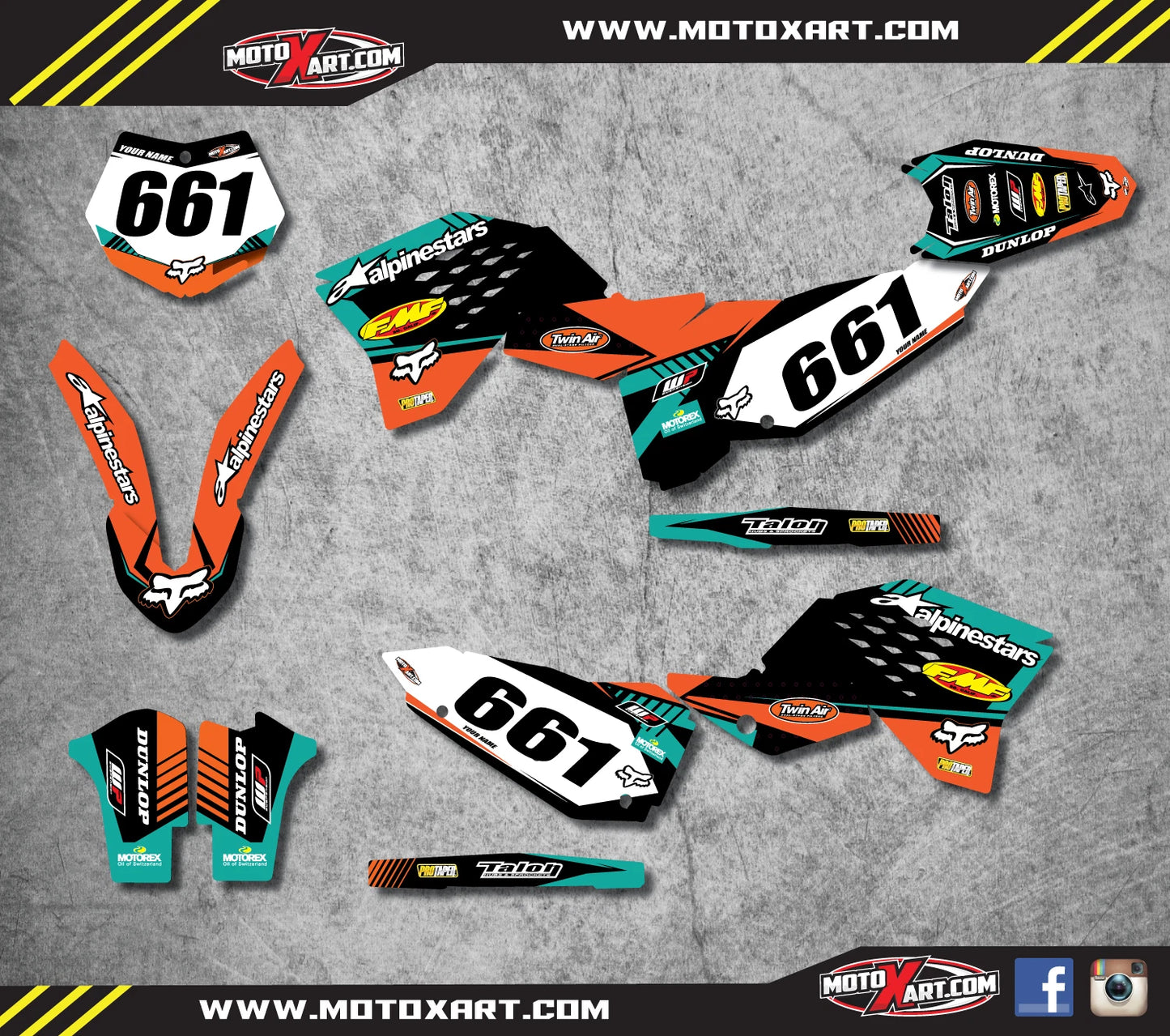 Custom Graphics Full Sticker Kit for KTM SX (2007-2010)