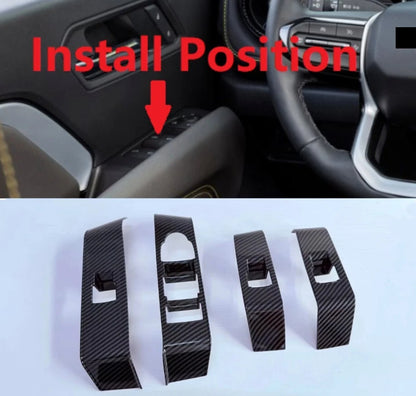 ABS Fiber LHD Window Lift Switch Panel Cover for Chevrolet Colorado (2023-2025)