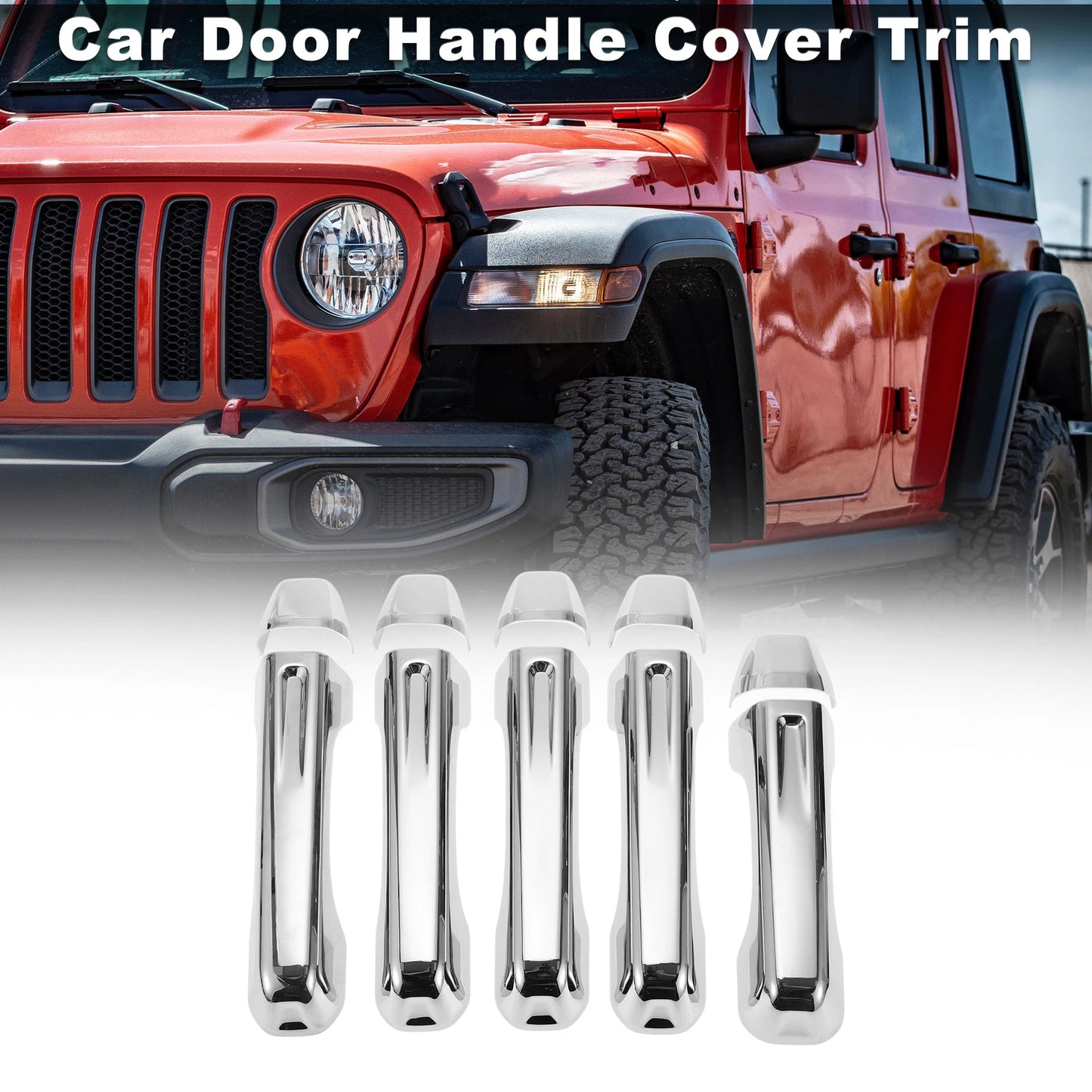 Door Handle Cover Trim for Jeep Wrangler (2018-2022) Silver Tone