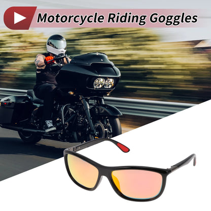 Motorcycle Riding Goggles Red Lens Black Frame for Mountain Bike
