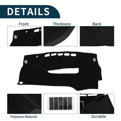 Dashboard Cover Mat for Toyota Prius 30 Series (2005-2015) - Black 1 Set