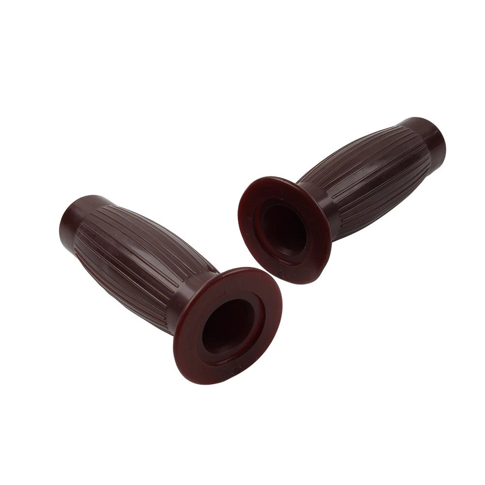Universal 7/8" Easy-Hold Hand Grips for Vintage Motorcycle Handlebars Brown