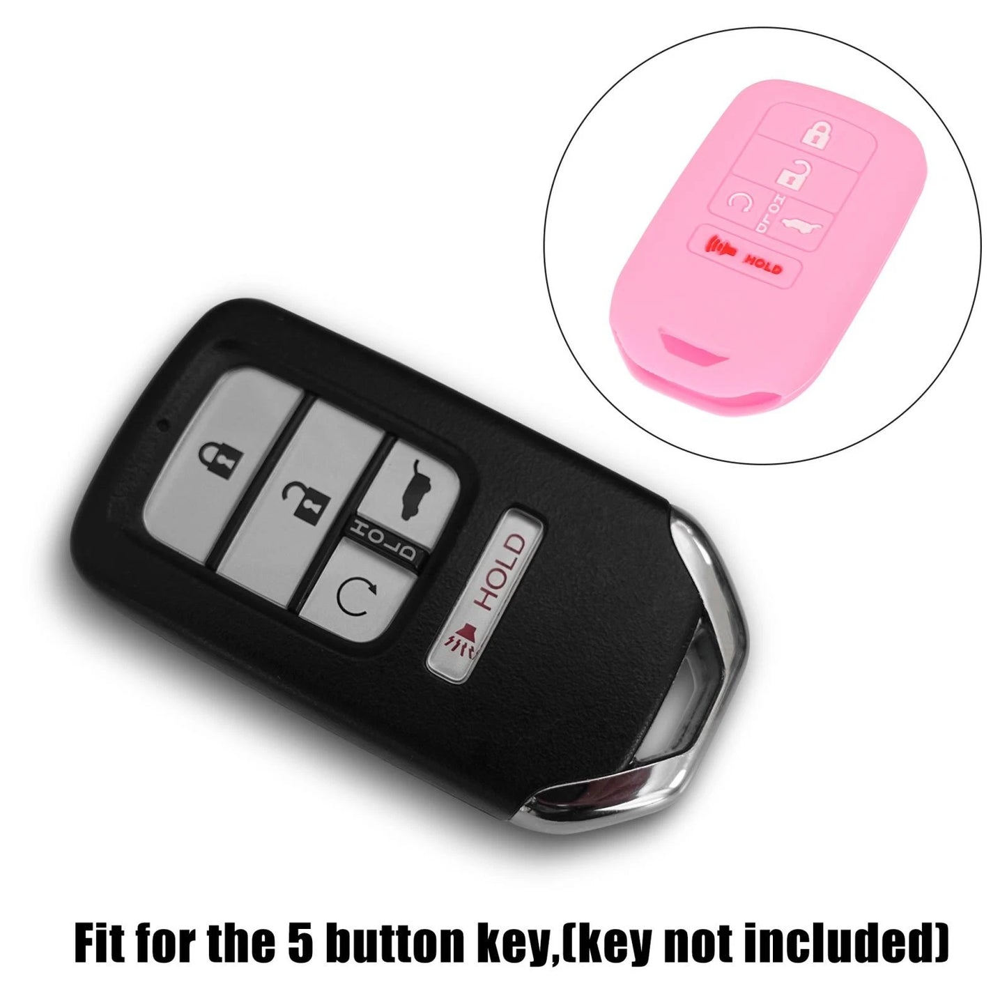 5 x Button Key Fob Cover Case Pink for Honda Accord, Civic, CR-V (2003-2023)