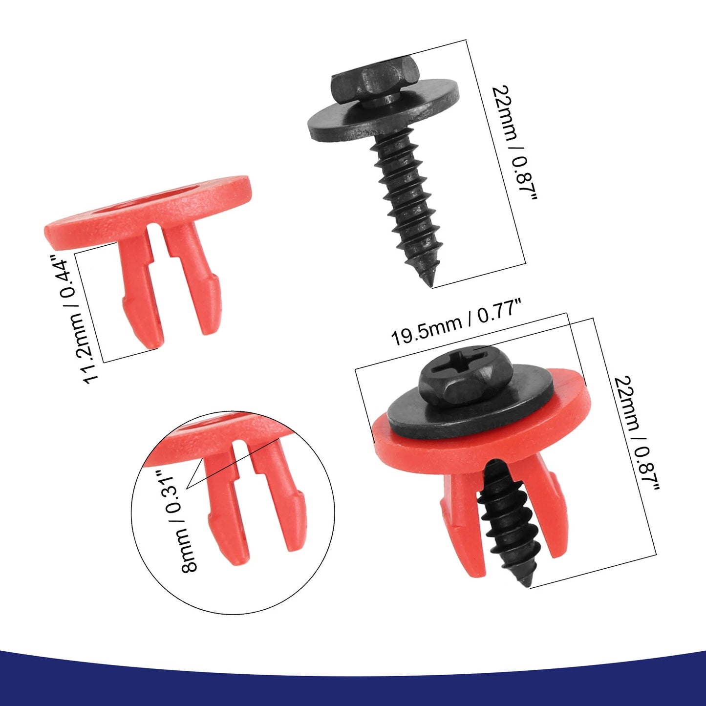 Undertray Cover Fasteners Clips for Ford Focus  - 10 Pack