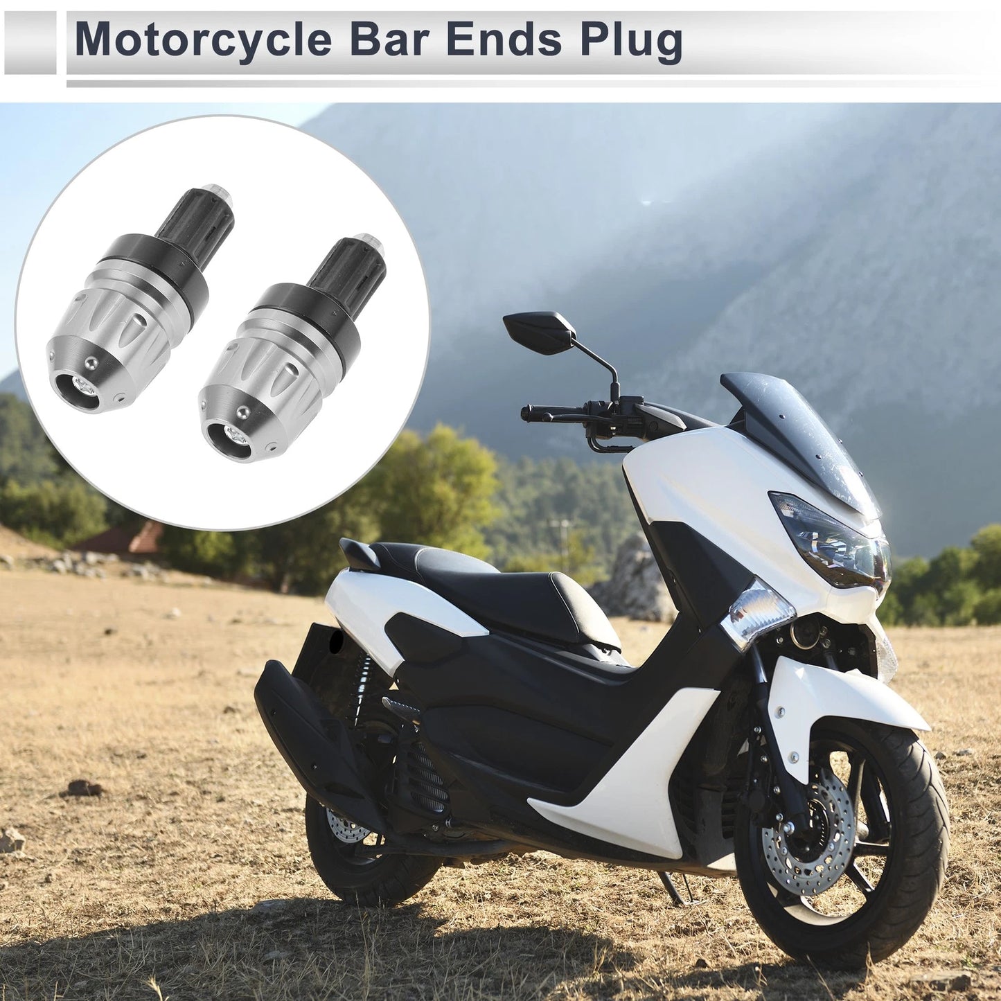 Bar Ends Plug 2 x Aluminum Alloy Bar Ends for Motorcycle 7/8 22mm