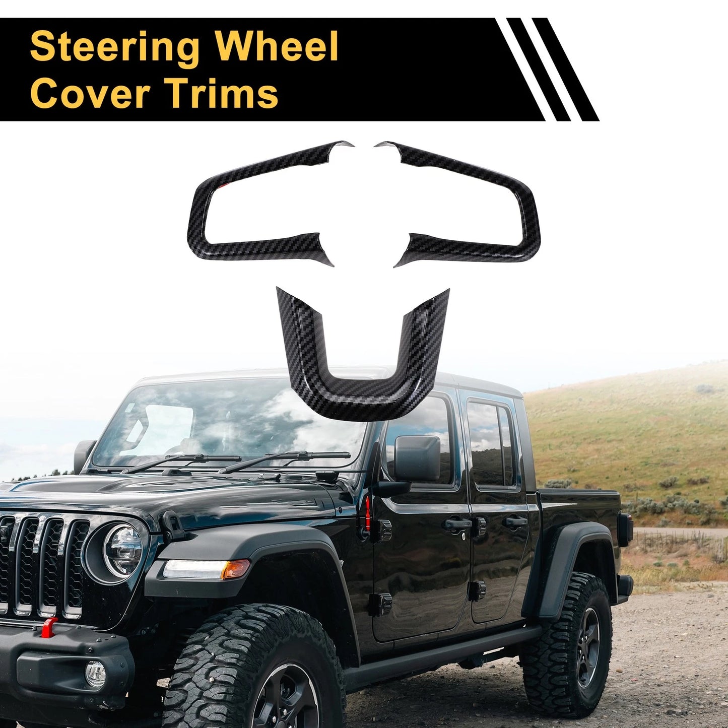 Steering Wheel Cover Trim for Jeep Wrangler JL JLU (2018-2023)