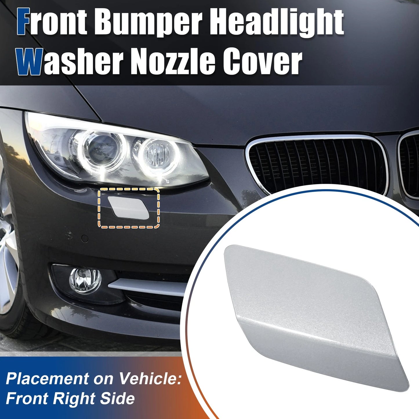 Front Bumper Washer Nozzle Cover Right Side for BMW E92 (2011-2013)