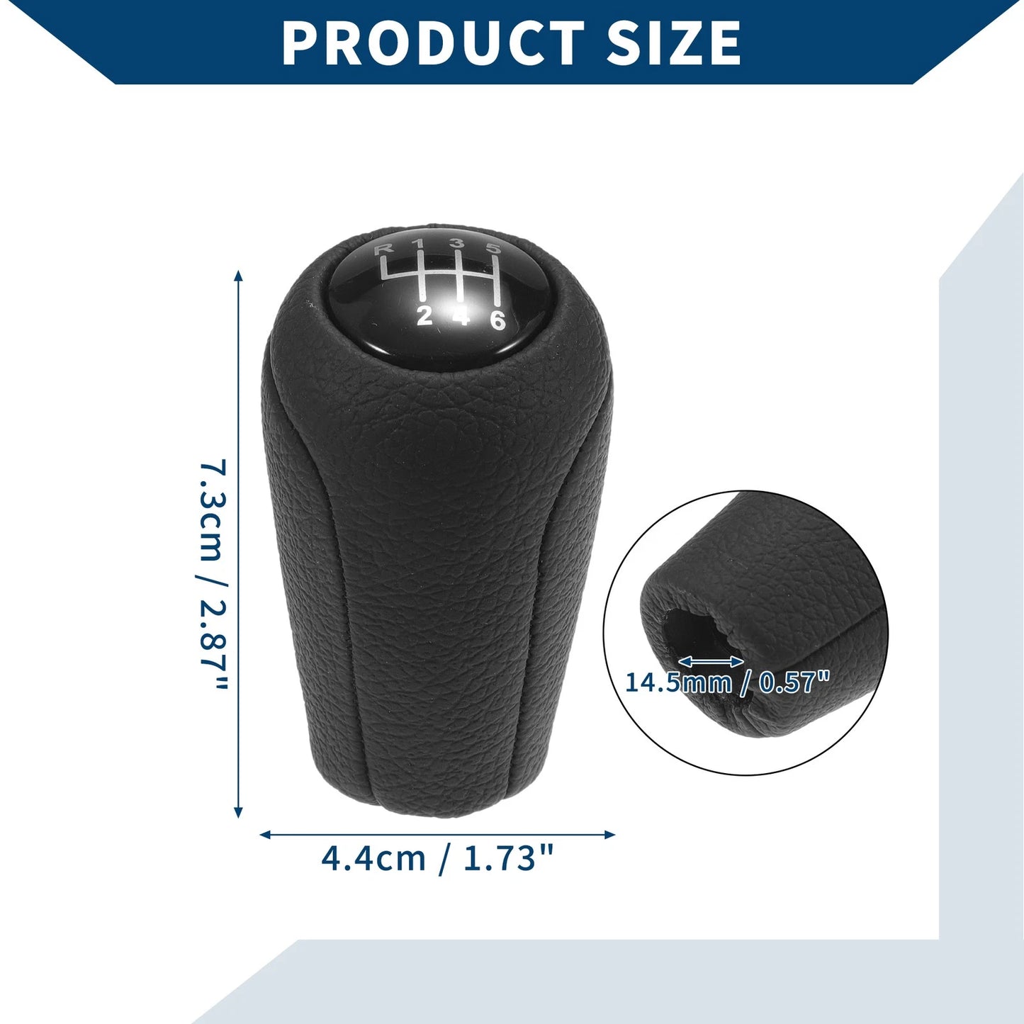 6 Speed Manual Gear Shift Knob for Mazda 3 (2010-2013) Black Faux Leather