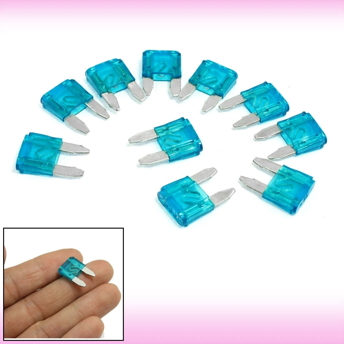10 x Mini ATC ATO Blade Fuse 15A Teal Blue for Car Auto