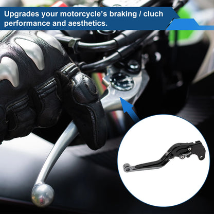 Adjustable Short/Long Brake/Clutch Levers for Yamaha MT125 Black Titanium