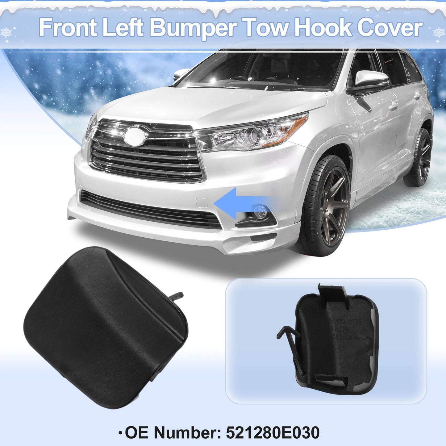 Left Front Car Tow Hook Cover Cap for Toyota Highlander (2014–2016)