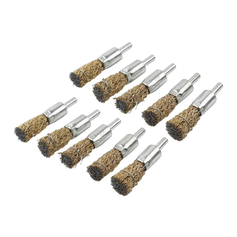 16mm Wire Wheel Brush Cup - 5 x Copper Plated Crimped Steel for Various Models